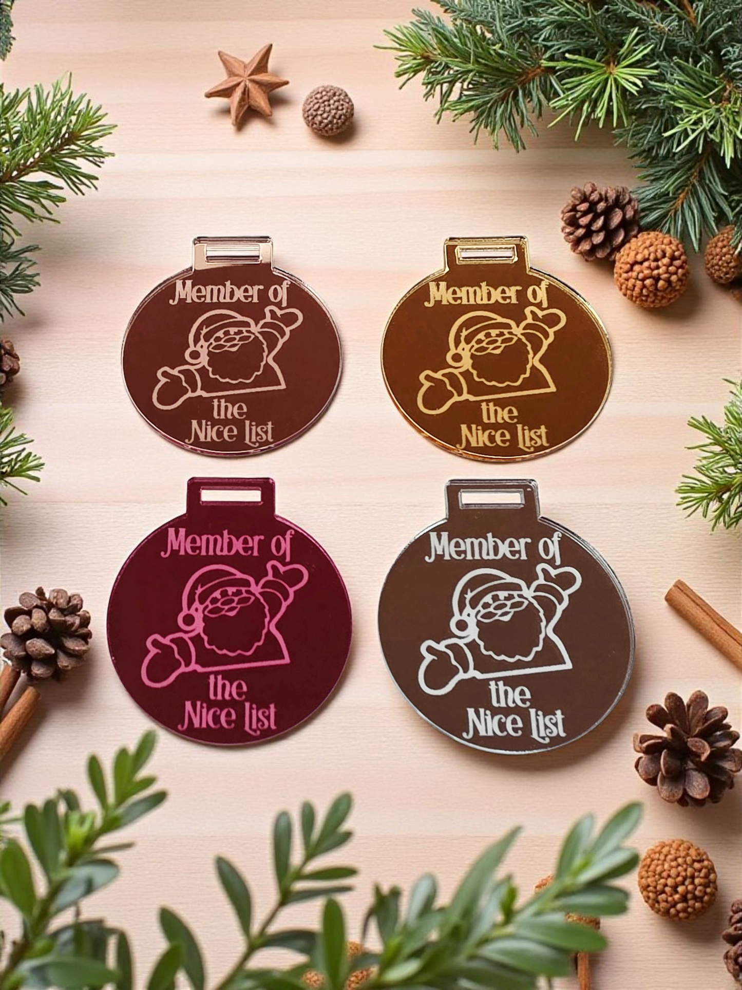 New Acrylic Santa Nice List Medal