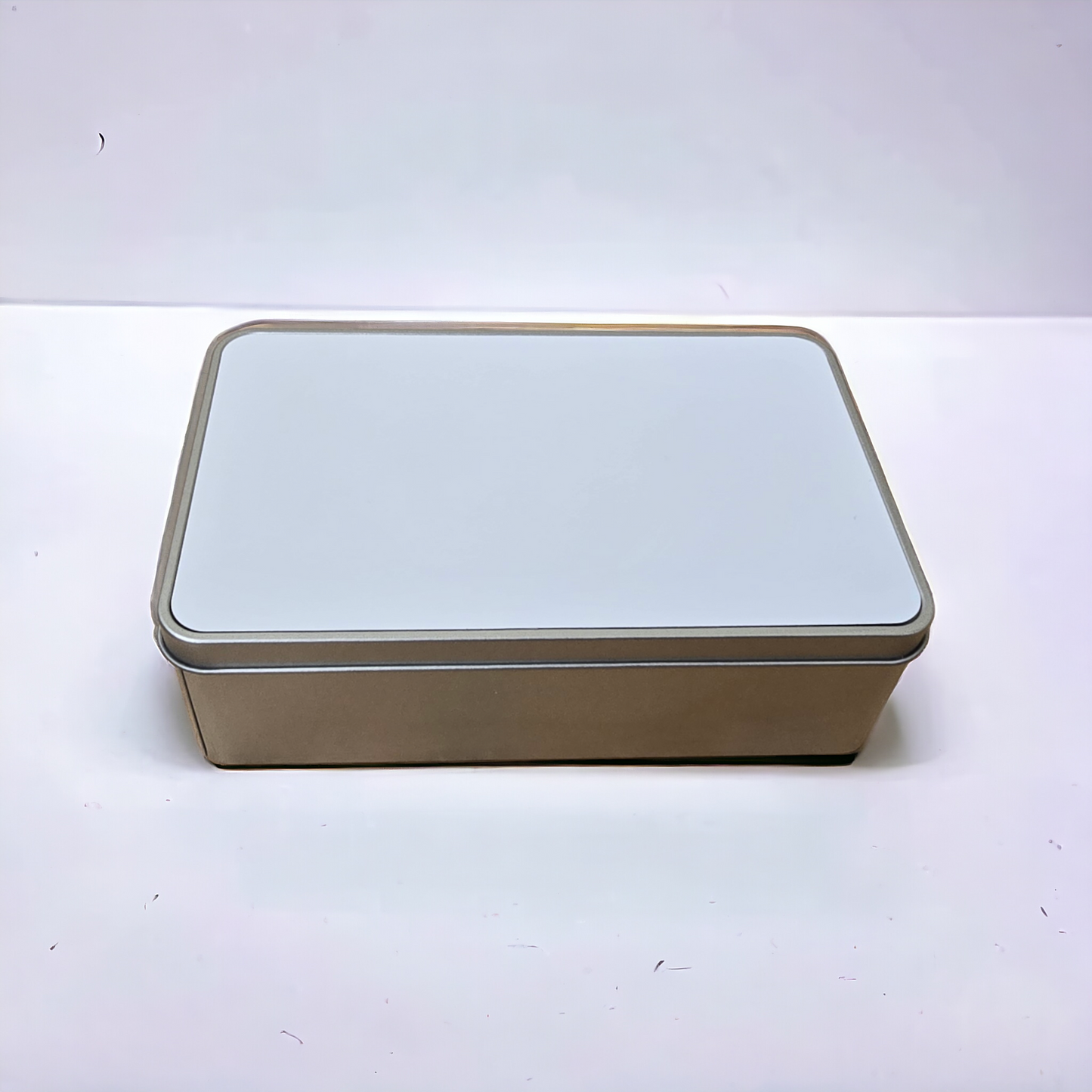 Silver Rectangle Tin with Sublimation Panel - Mackie Direct