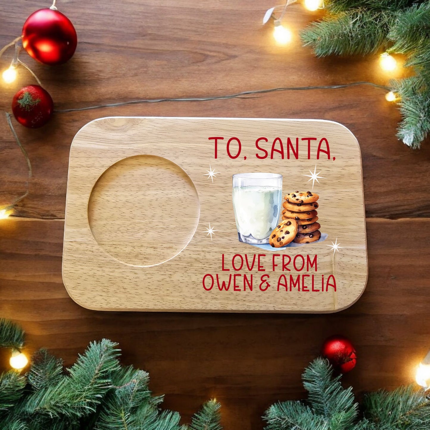 UV Printed Santa Milk & Cookies Board - Fully Personalised