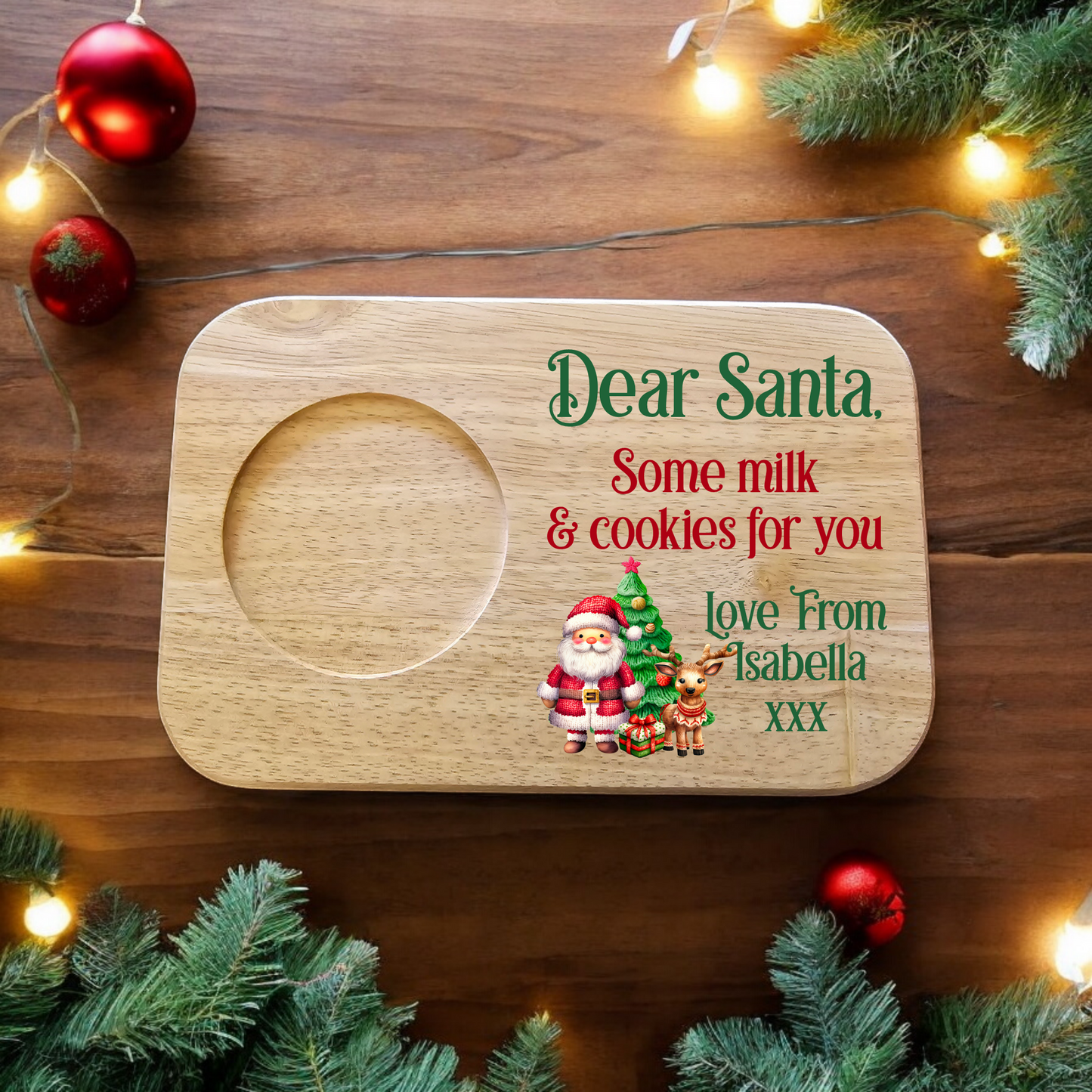 UV Printed Santa Milk & Cookies Board - Fully Personalised