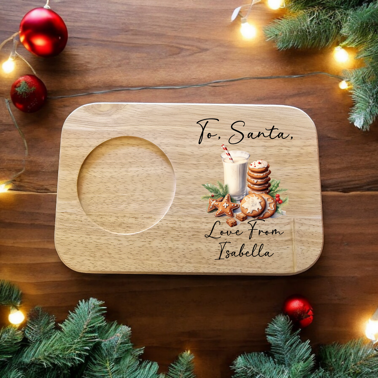 UV Printed Santa Milk & Cookies Board - Fully Personalised
