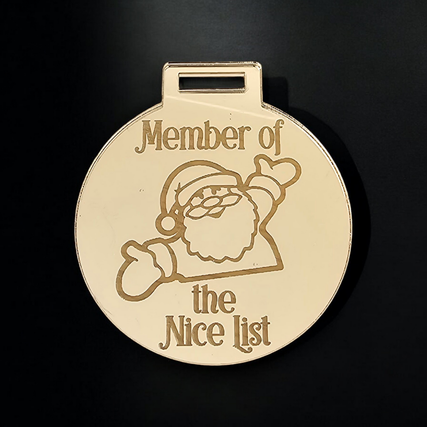 New Acrylic Santa Nice List Medal