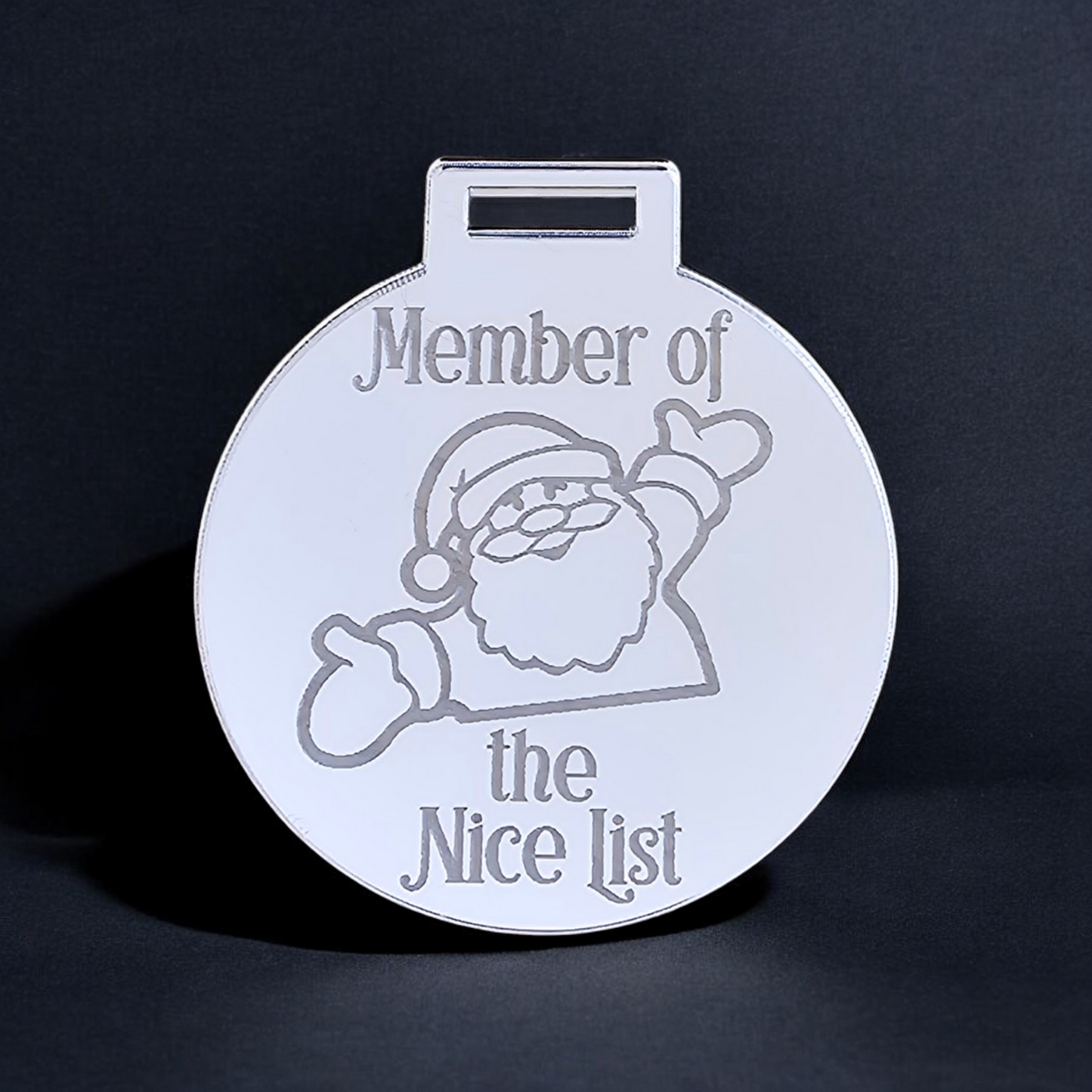 New Acrylic Santa Nice List Medal