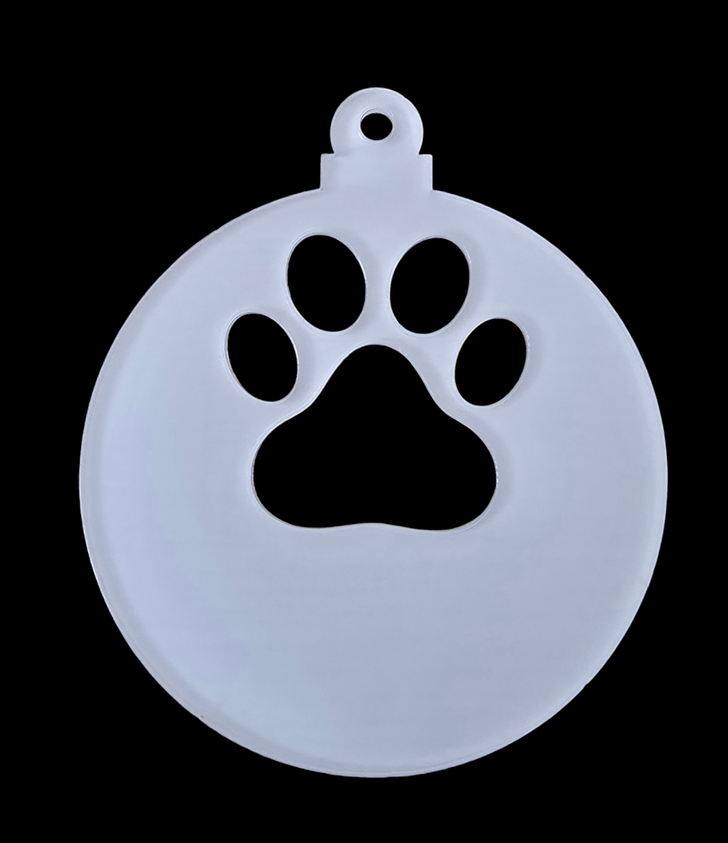 Premium Sublimation Coated Acrylic Large Pawprint Cut Out Bauble Christmas Tree Decoration - Mackie Direct
