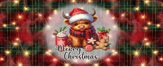 Highland Cow Christmas mug wrap sublimation print