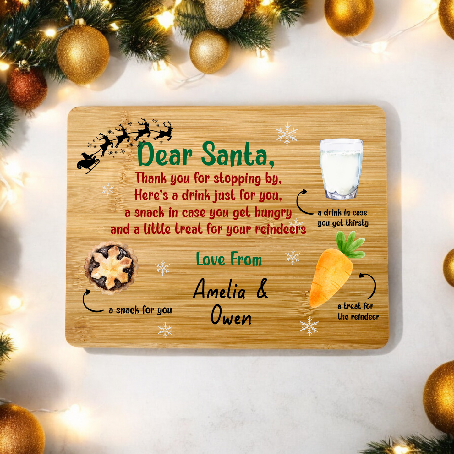 UV Printed Santa Treat Board - Fully Personalised