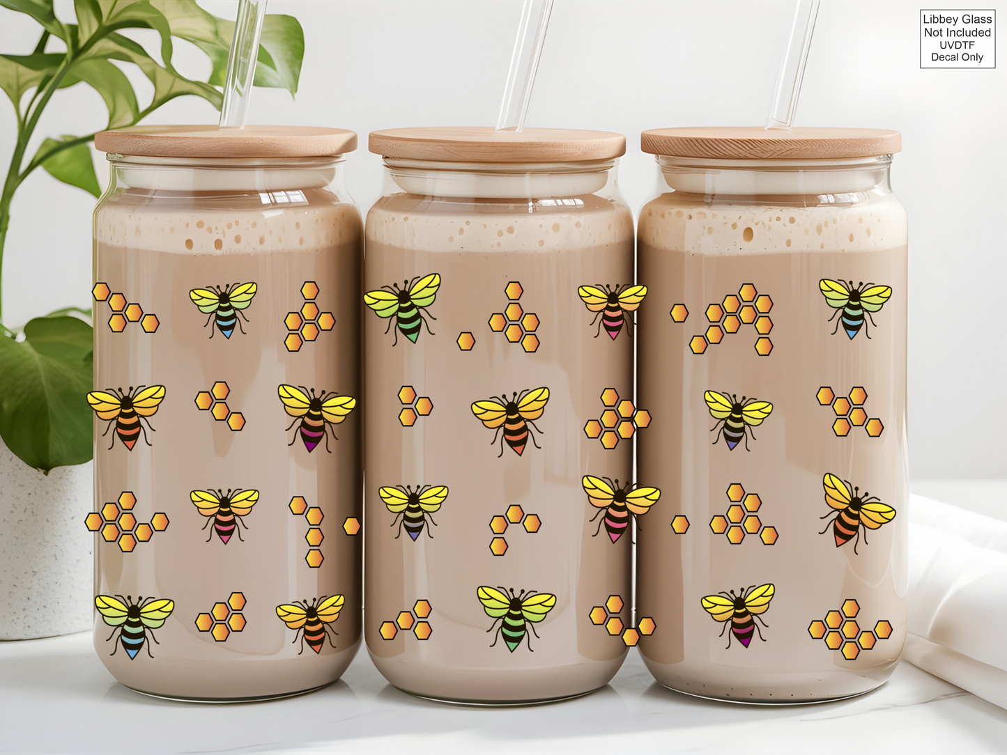 UVDTF 16oz Libbey Glass Wrap - Bee's