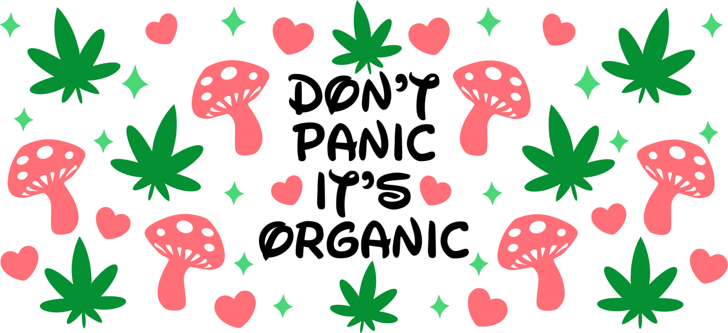 UVDTF 16oz Libbey Glass Wrap - Don't Panic its Organic - Mackie Direct