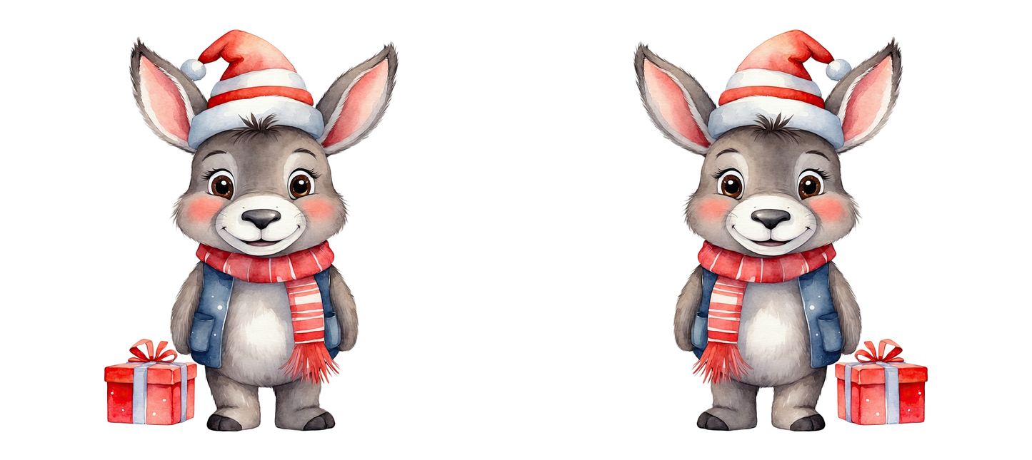 UVDTF 16oz Libbey Glass Wrap - Christmas Donkey