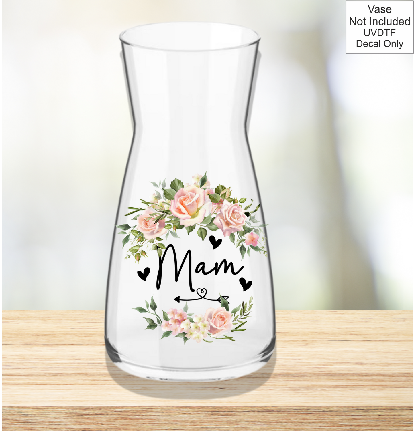 UVDTF Mothers Day Vase - Welsh Names