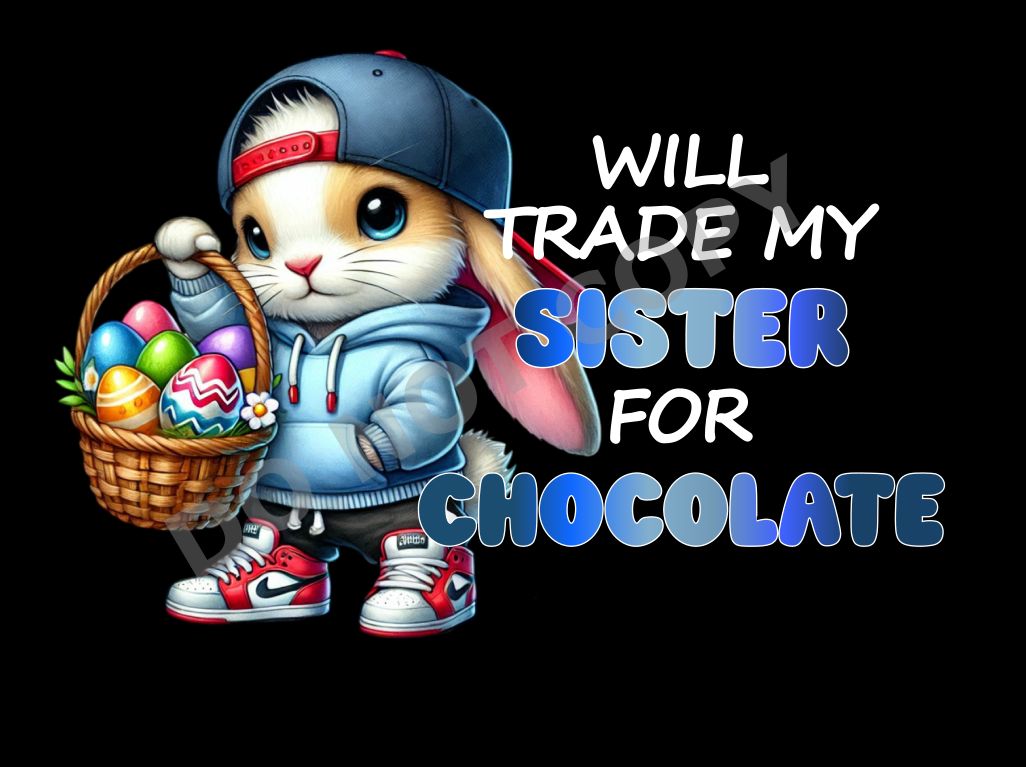 UVDTF Hip Hop Bunny - I Will Trade My For Chocolate
