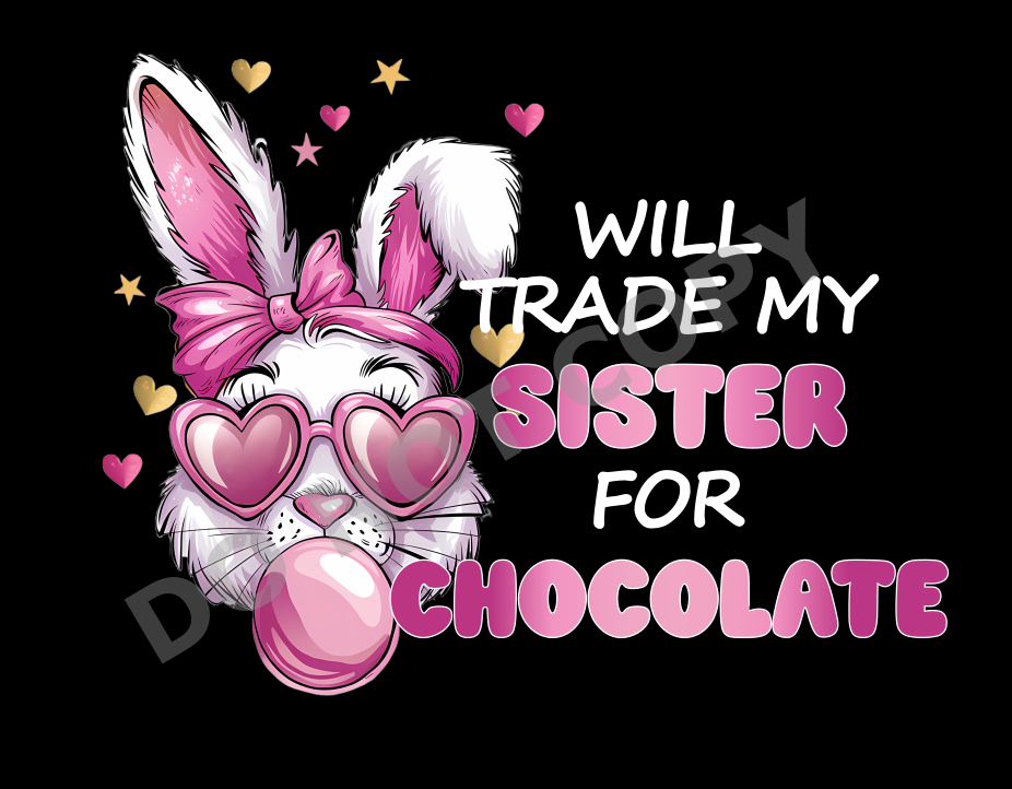 UVDTF Bubble Bunny - I Will Trade My For Chocolate