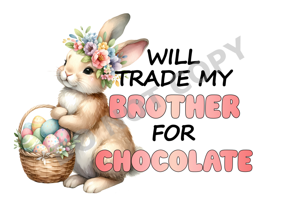 UVDTF Flower Bunny - I Will Trade My For Chocolate