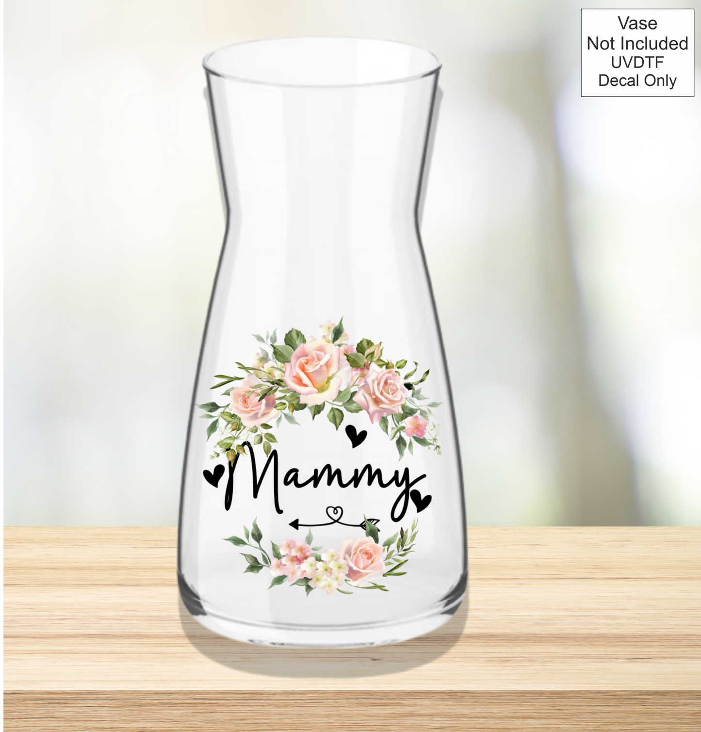UVDTF Mothers Day Vase - Welsh Names