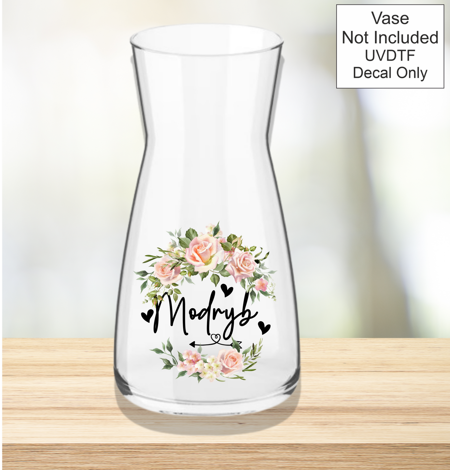 UVDTF Mothers Day Vase - Welsh Names