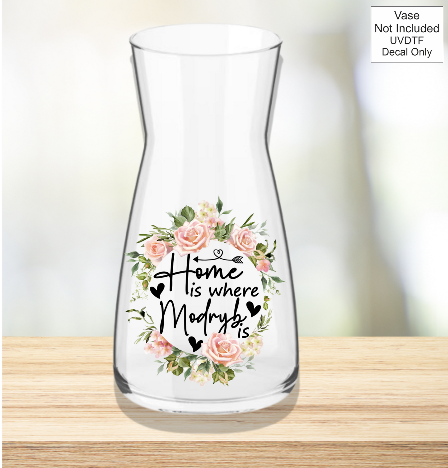 UVDTF Mothers Day Vase - Welsh Names