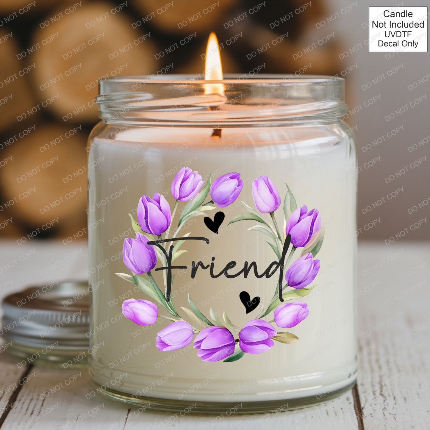 UVDTF Purple Tulip Family Name - Mackie Direct