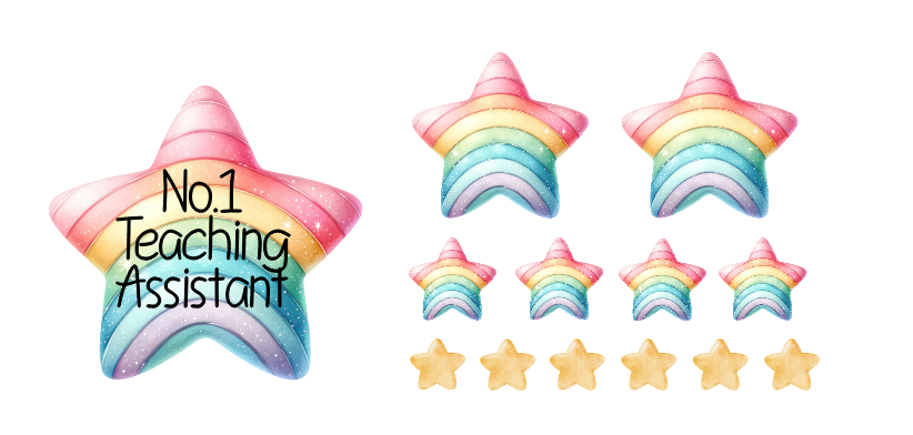 UVDTF Teacher Rainbow Stars Element Sheet