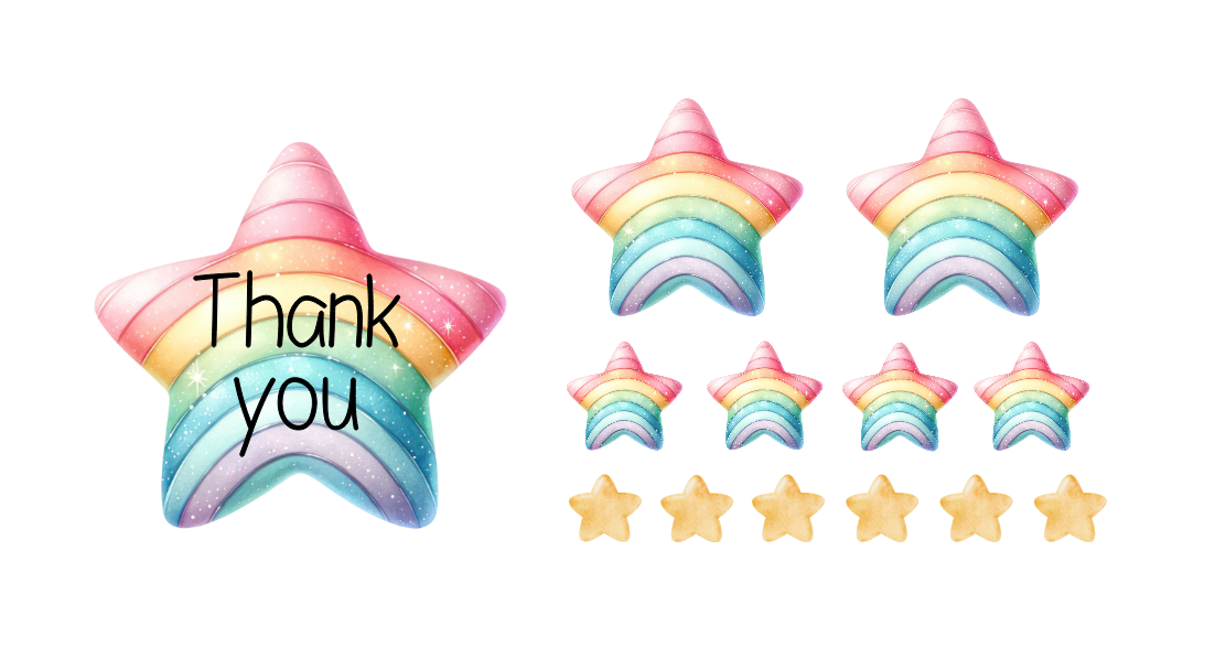 UVDTF Teacher Rainbow Stars Element Sheet