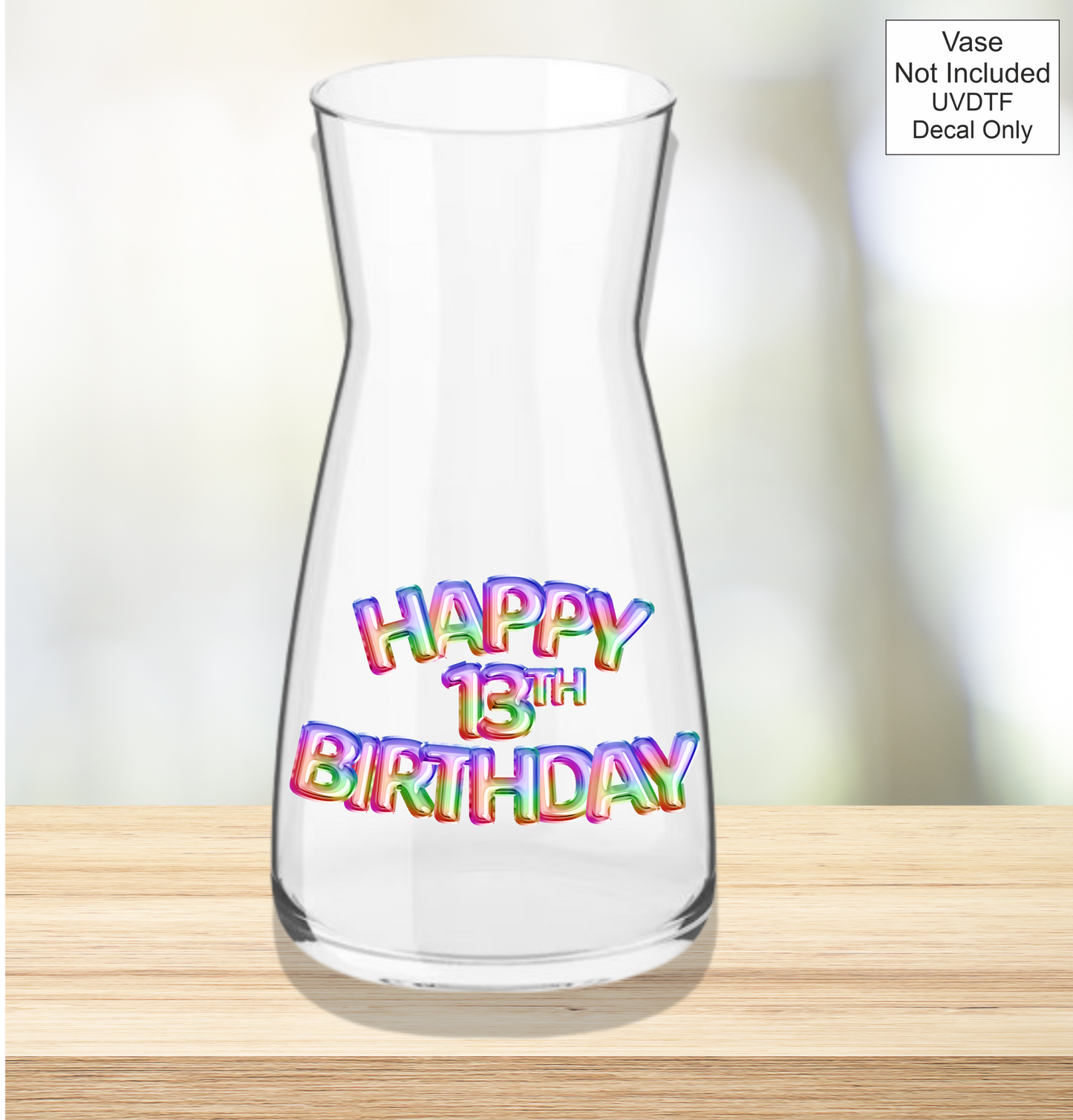 UVDTF Rainbow Foil Balloon Birthdays