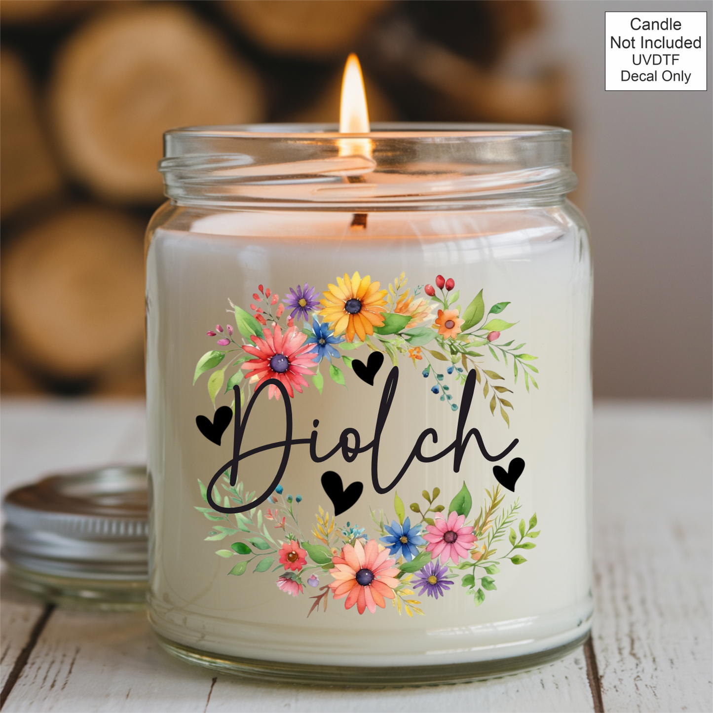 UVDTF Spring Flower Family Name Candle - Welsh