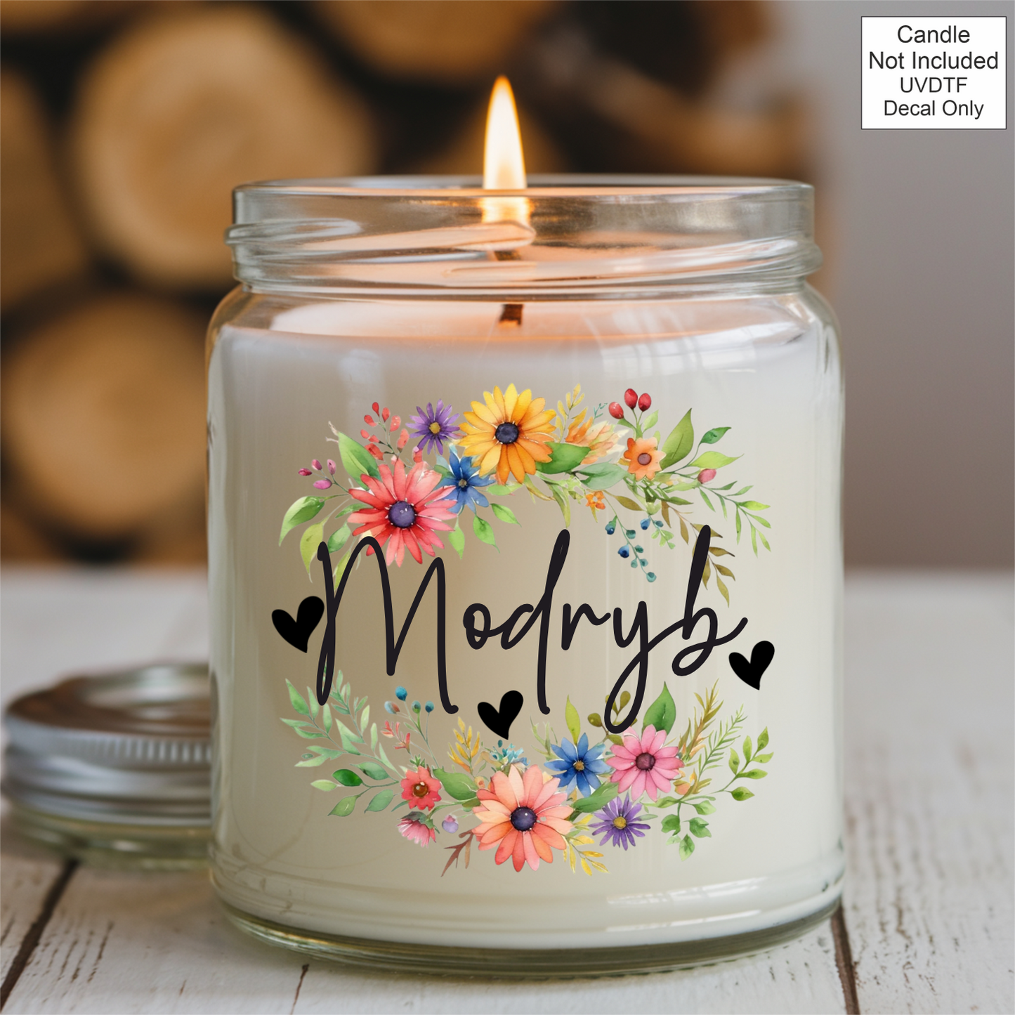 UVDTF Spring Flower Family Name Candle - Welsh