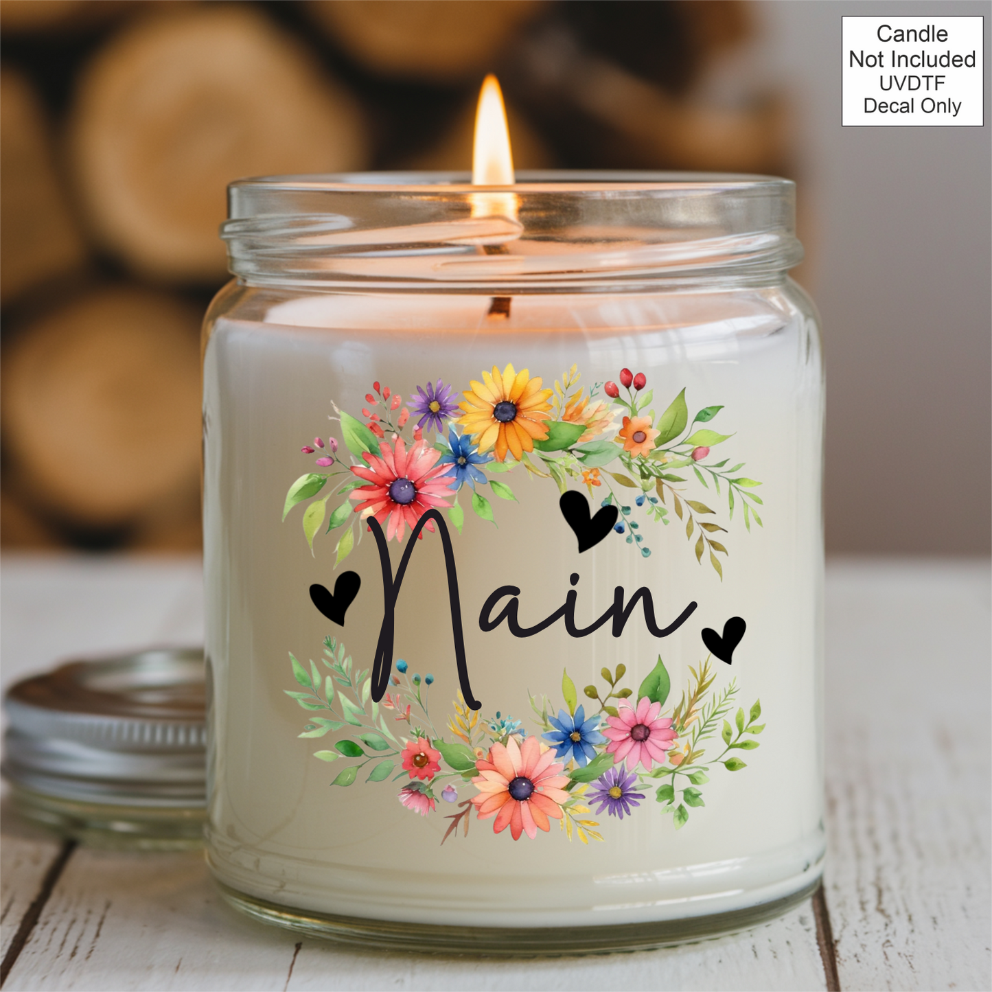 UVDTF Spring Flower Family Name Candle - Welsh