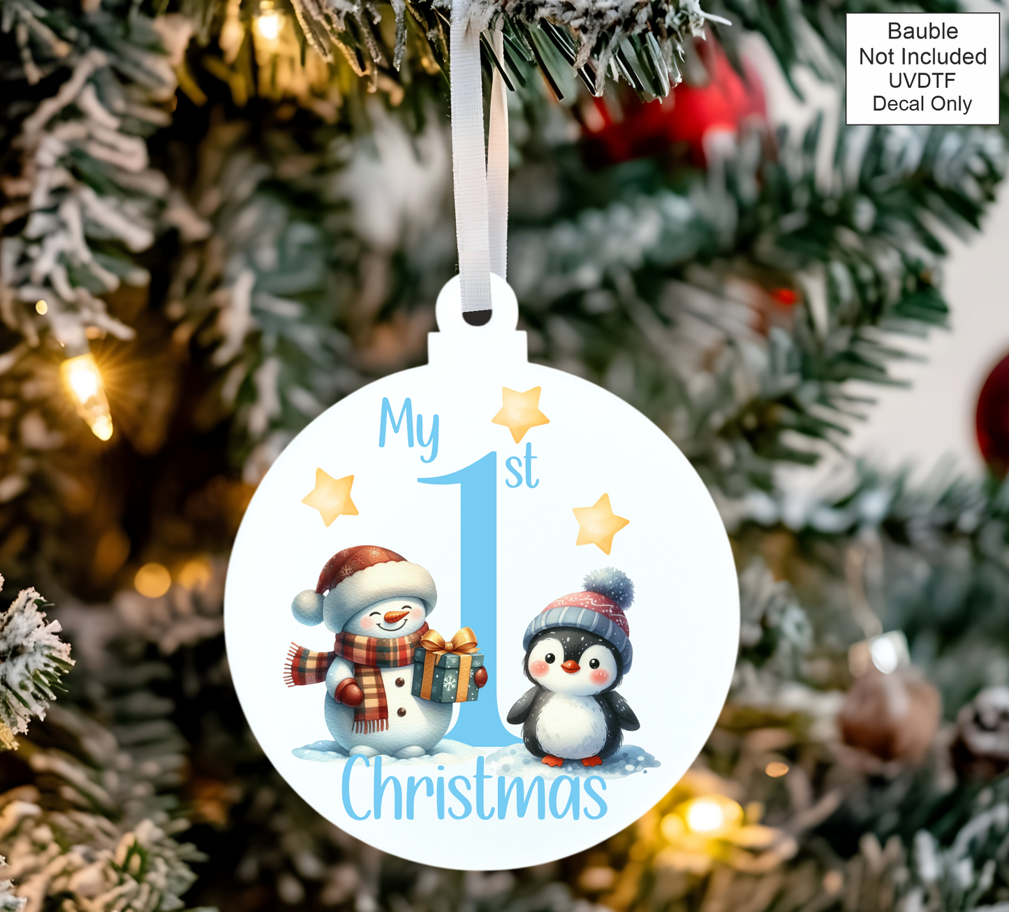 UVDTF My 1st Christmas - Penguin and Snowman