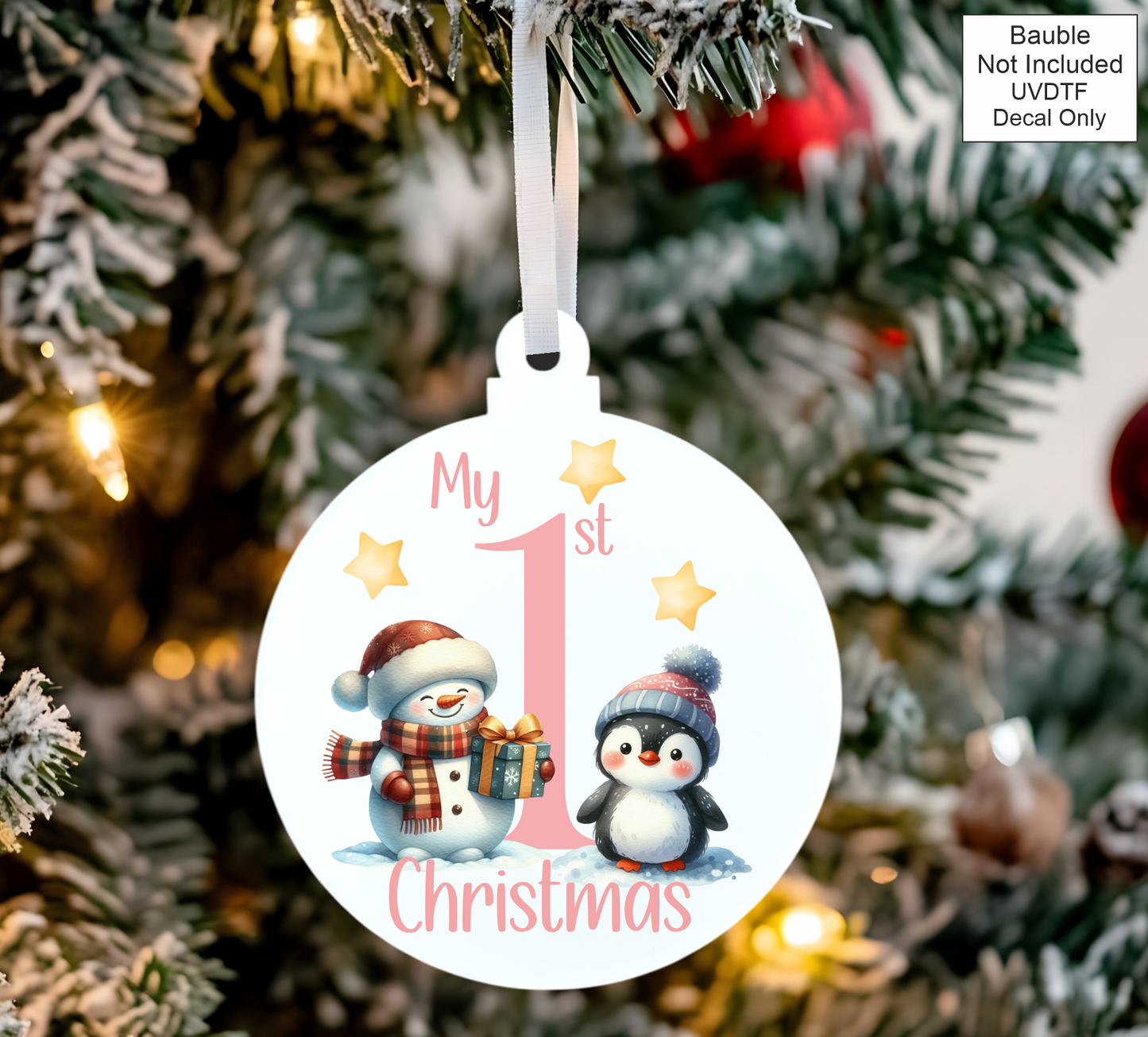 UVDTF My 1st Christmas - Penguin and Snowman