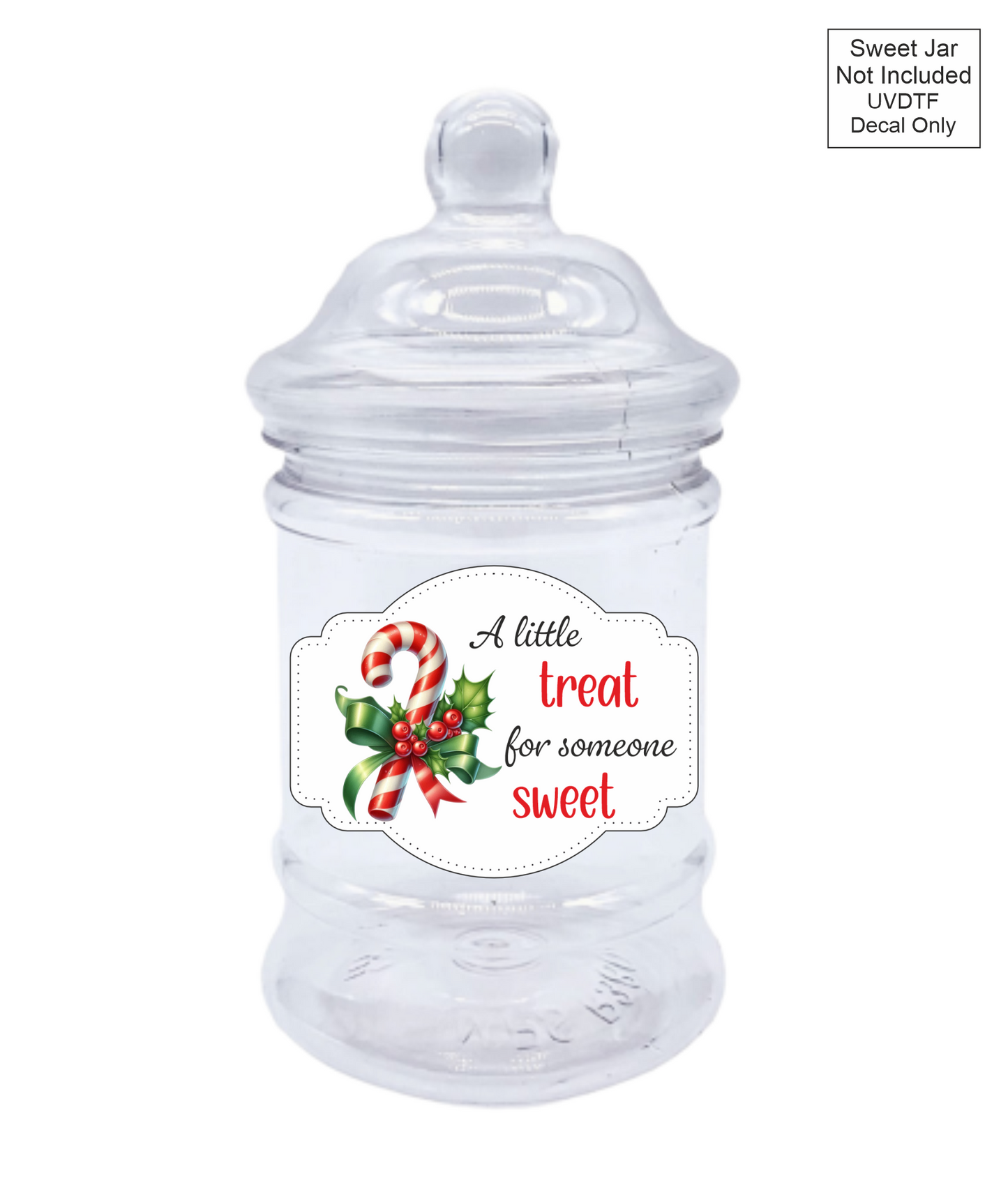 UVDTF Candy Cane White Label - Sweet jar