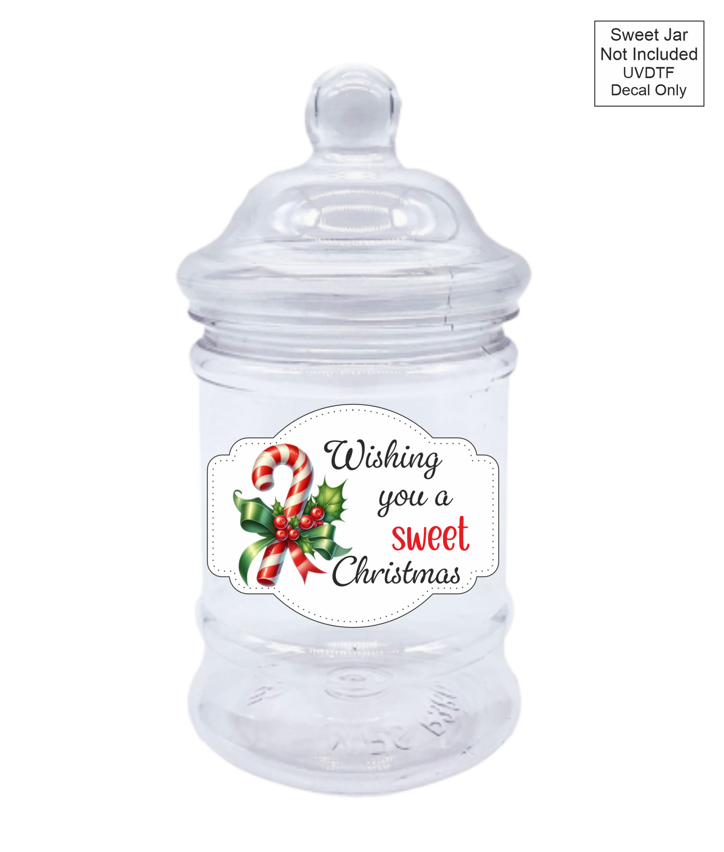 UVDTF Candy Cane White Label - Sweet jar