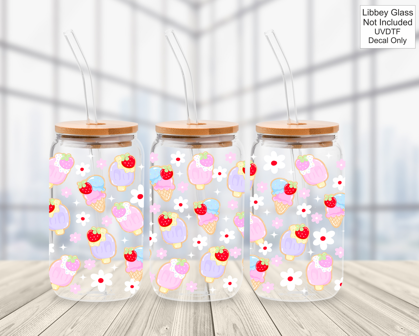 UVDTF 16oz Libbey Glass Wrap - Summer Ice Lollies