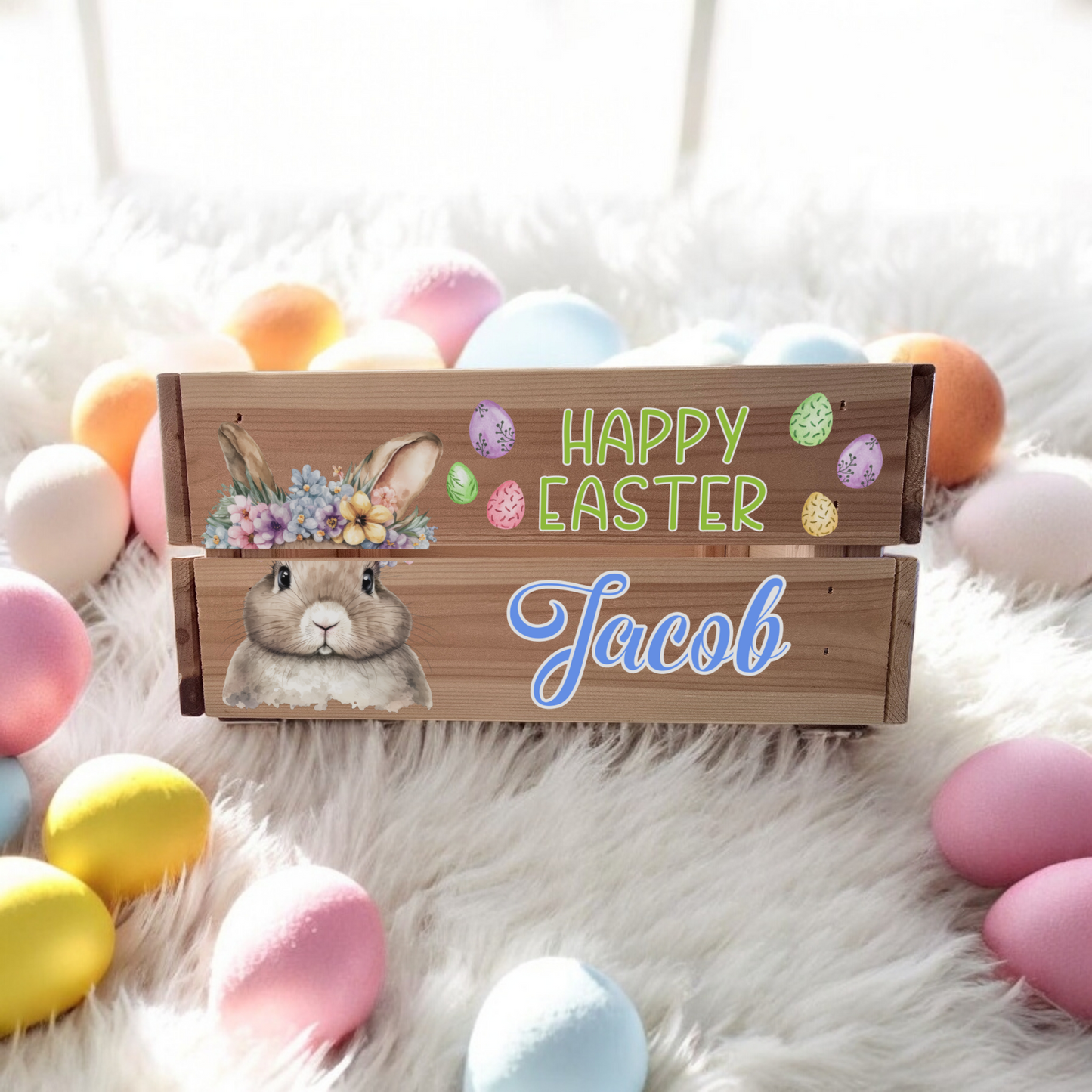 UV Printed Easter Wooden Crate - Fully Personalised