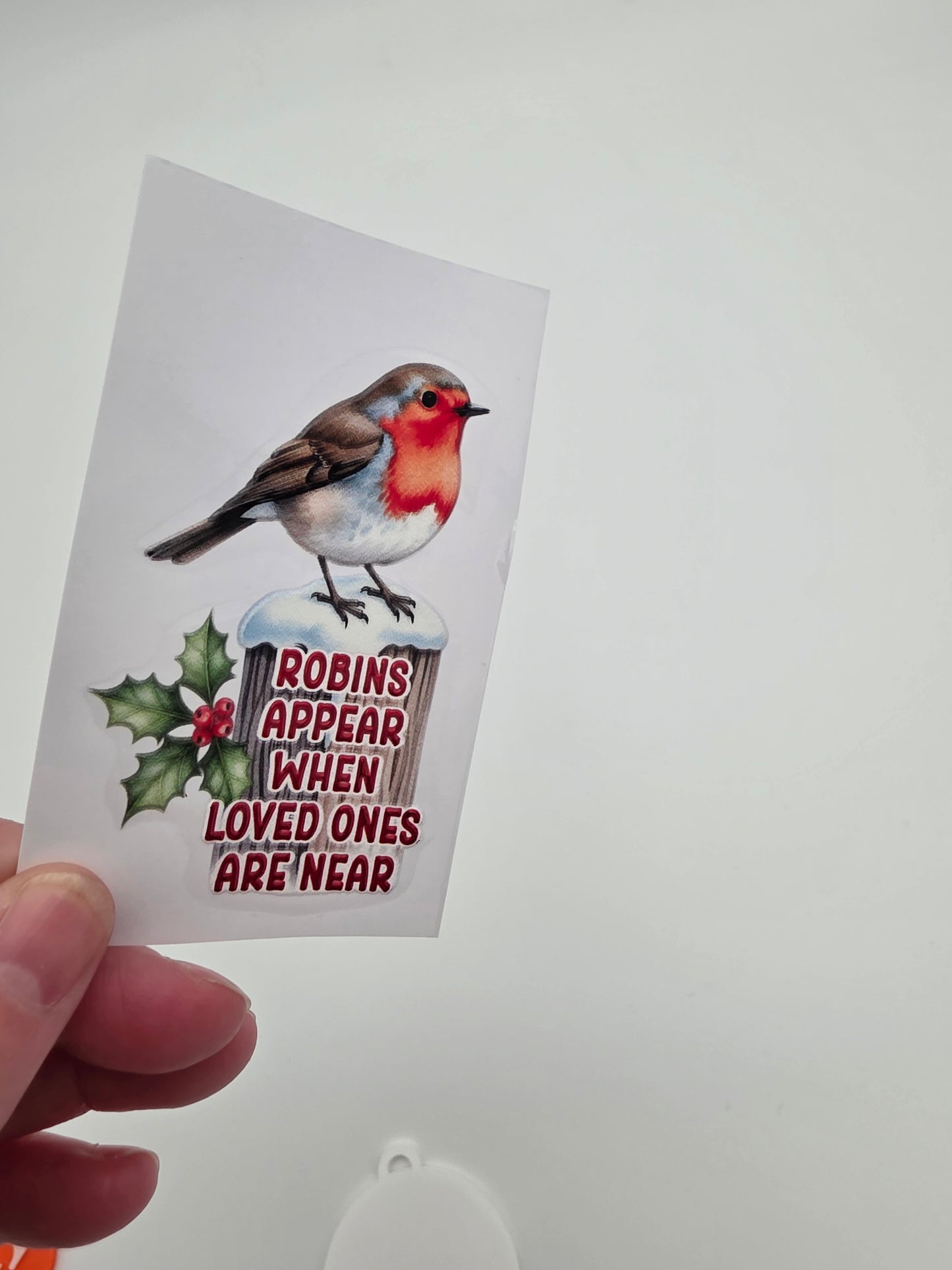 Red Foil UVDTF Red Robin Memorial Decal