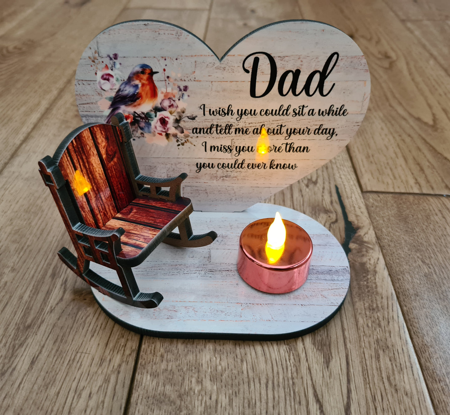 Heart & Single Chair Sublimation MDF Memorial Stand