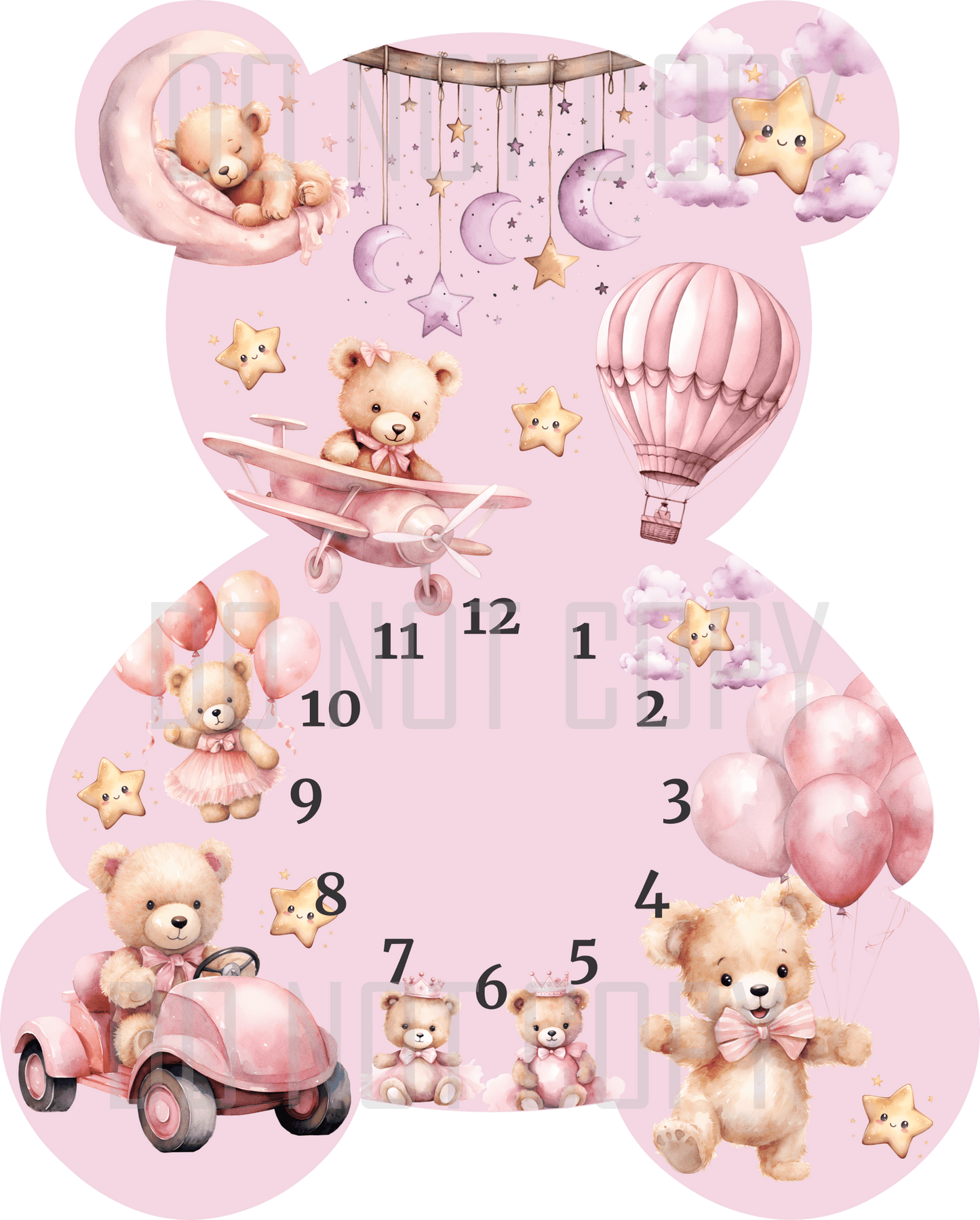 Teddy Clock Design - Digital Download Only - Mackie Direct