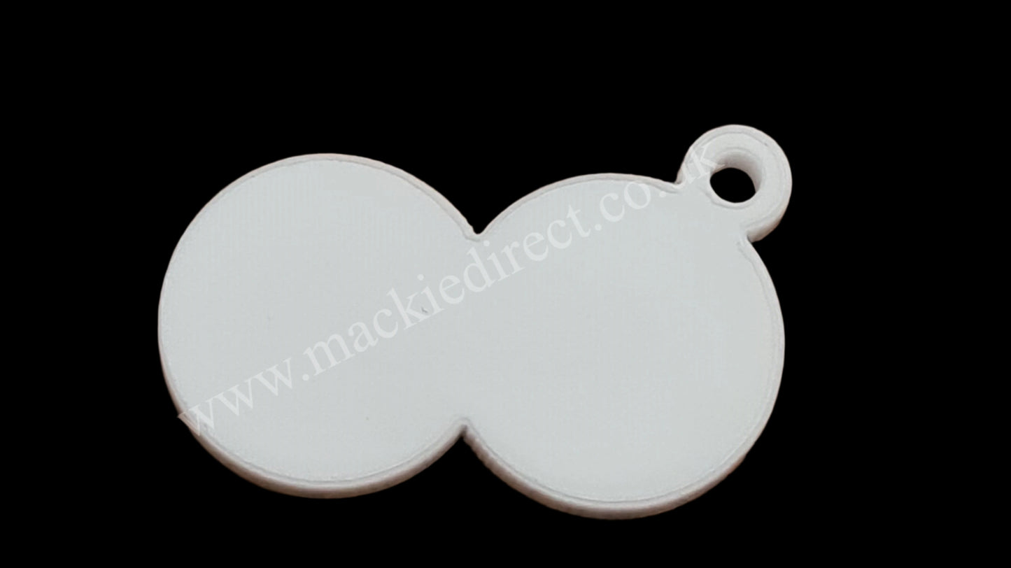 White Acrylic Boob Trolley Token Keyrings - Mackie Direct