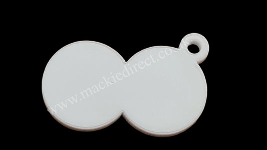 White Acrylic Boob Trolley Token Keyrings - Mackie Direct
