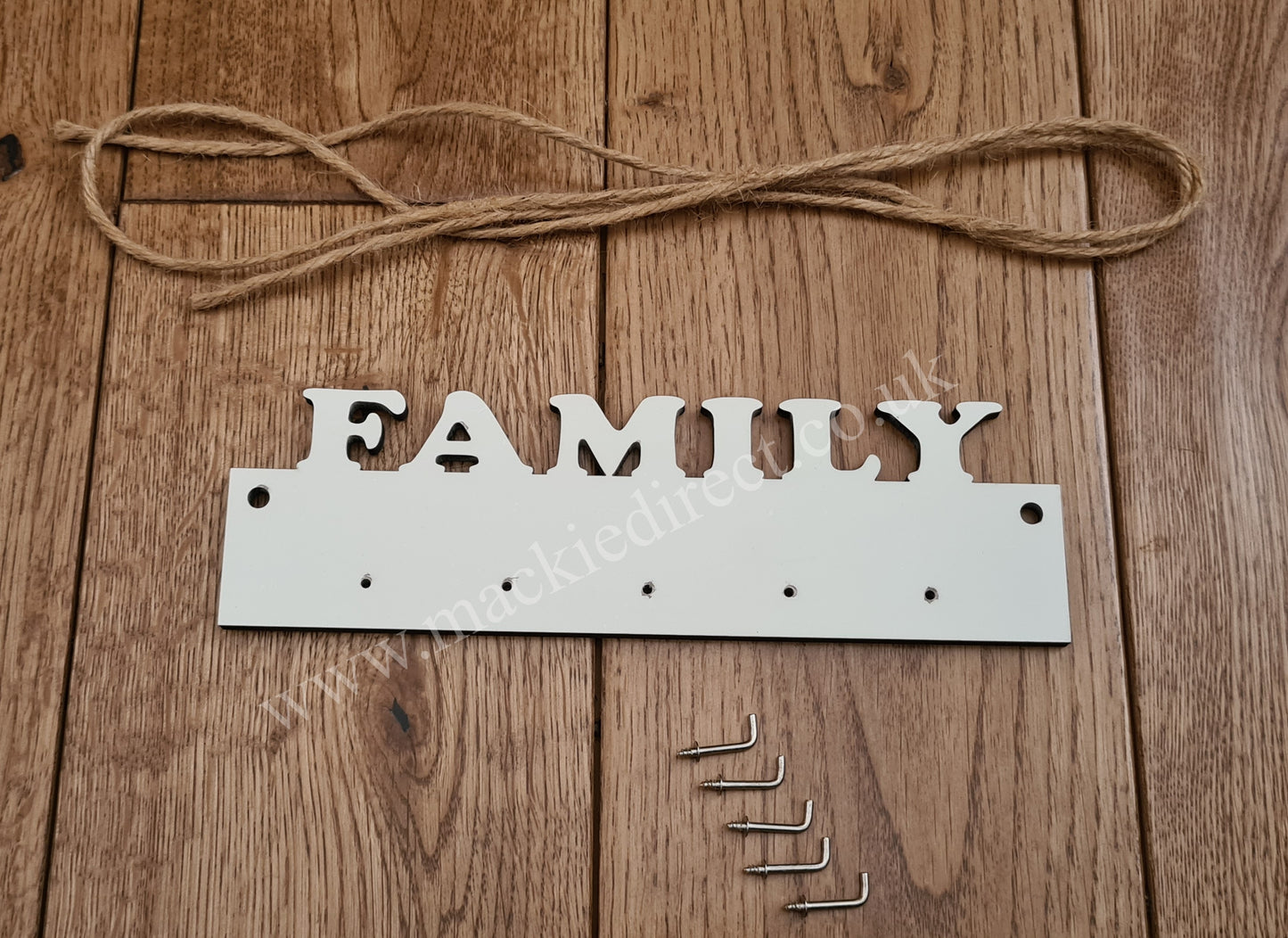 Sublimation MDF 'FAMILY' Key holder, 5 Hooks - Mackie Direct