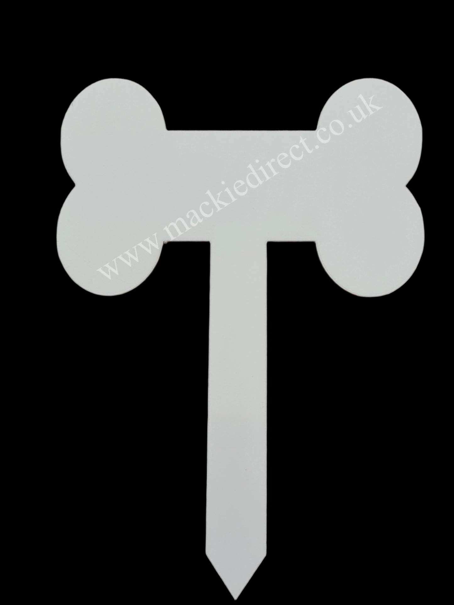 White Bone Shaped Acrylic Graveside Marker - Mackie Direct