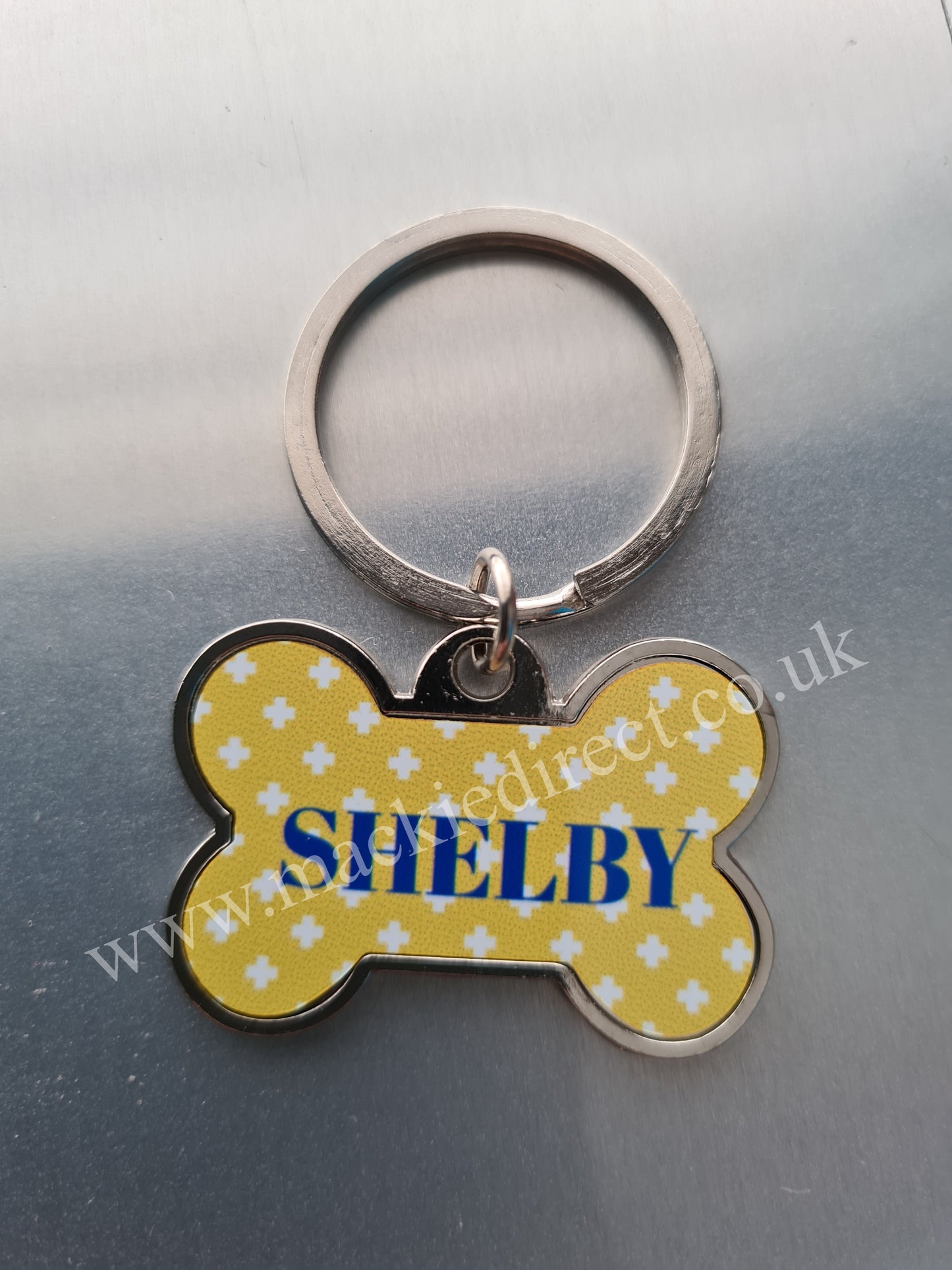 Metal Double Sided Sublimation Bone Shaped Dog Tag / Keyring - Mackie Direct