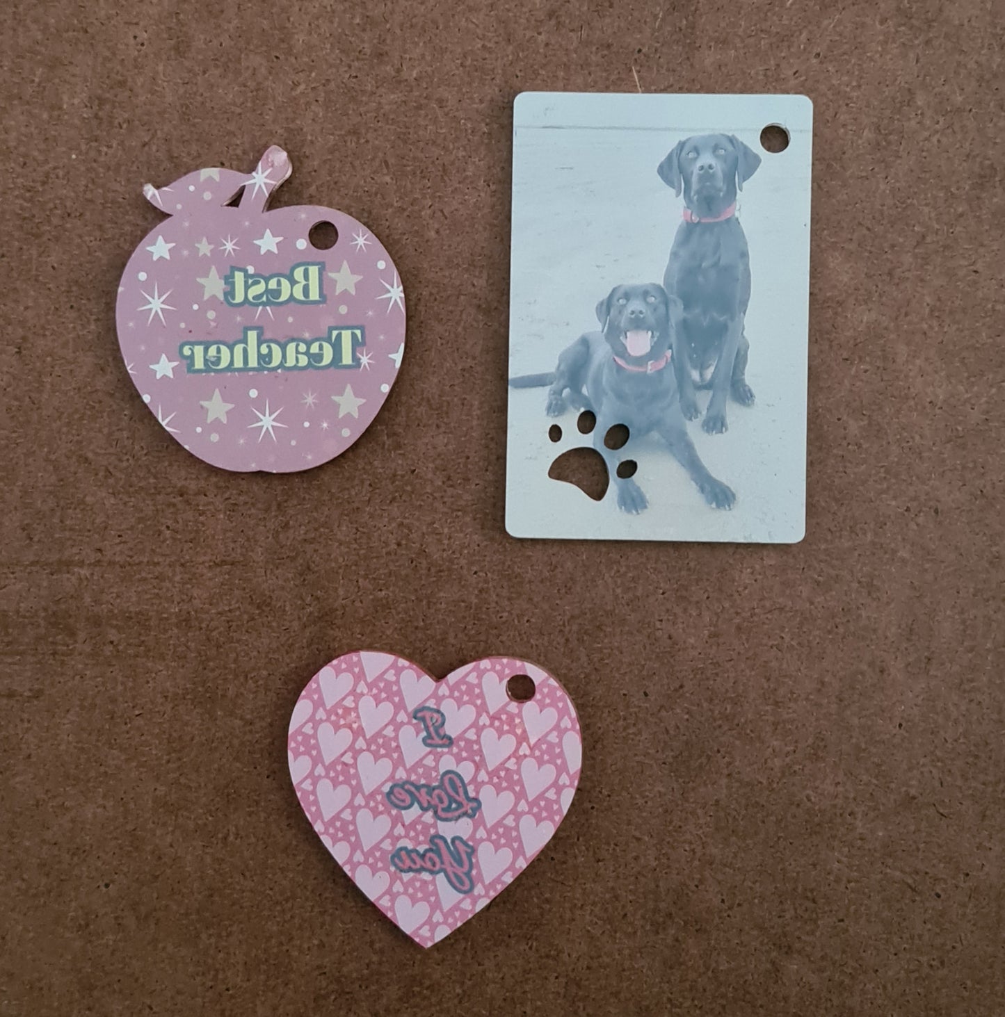 Clear Acrylic Sublimation Coated Pawprint Cut Out Keyring - Mackie Direct