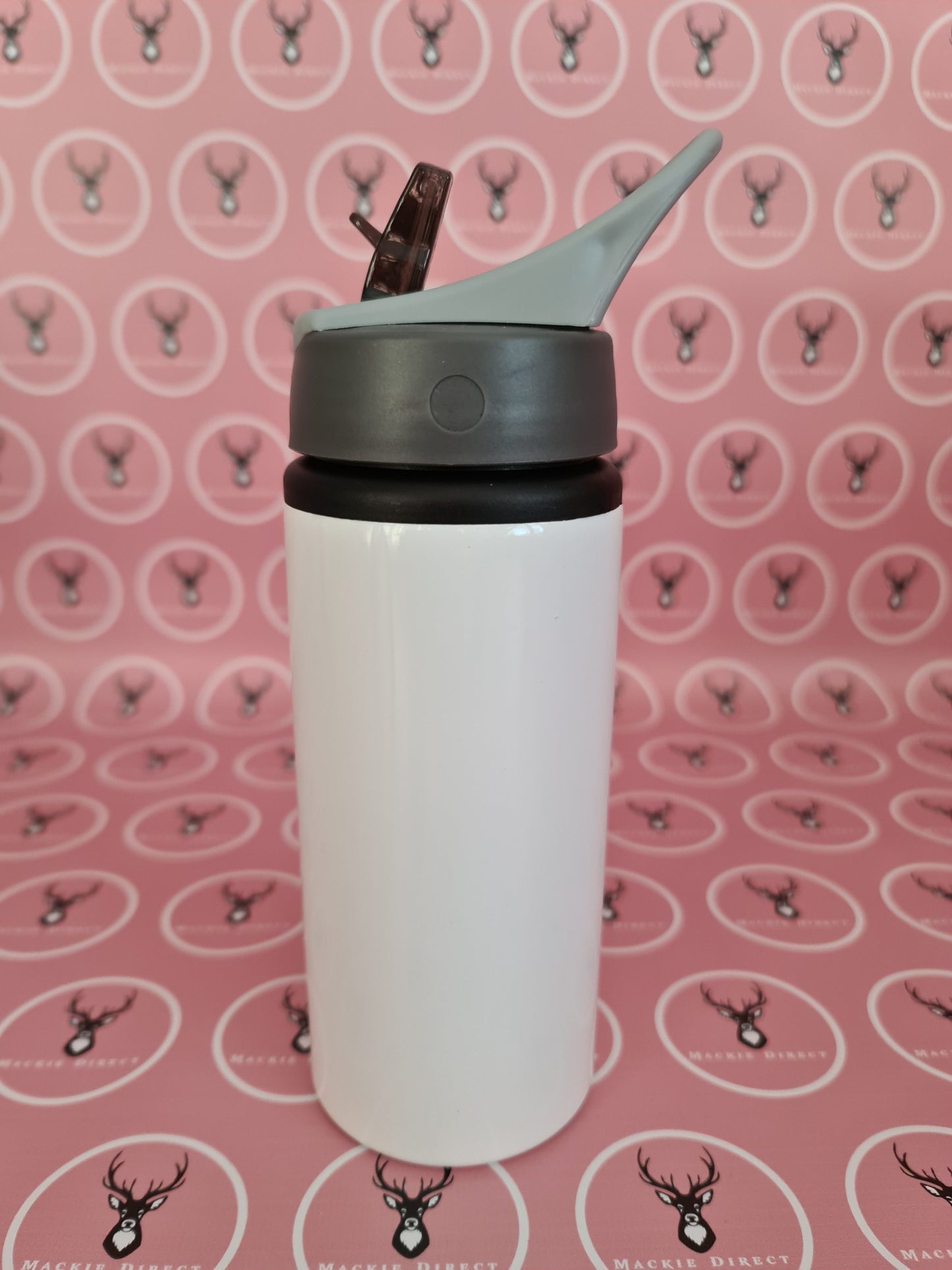 600ml Sublimation Grey Handled Water Bottle with Straw & Handle - Mackie Direct