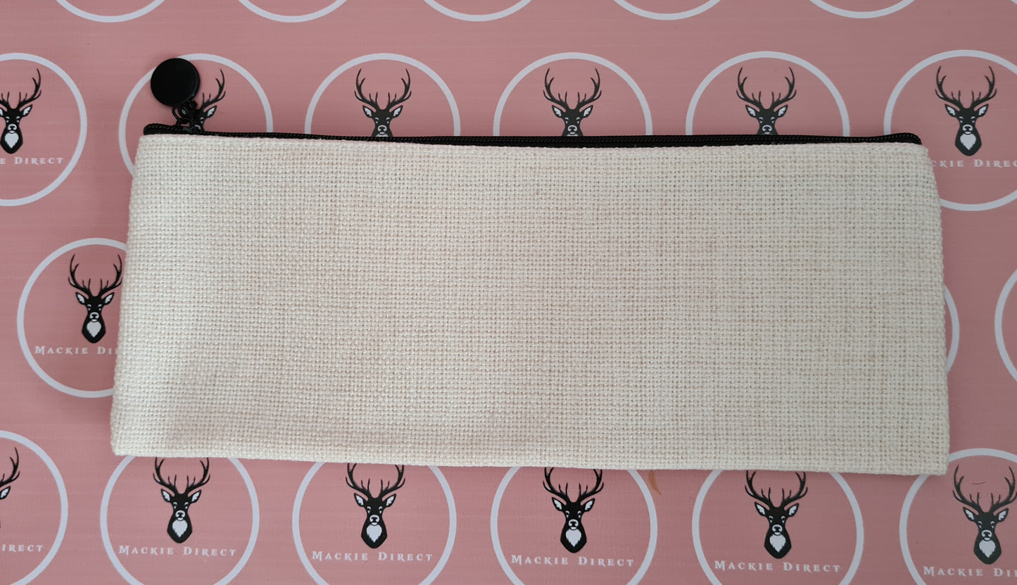 Linen Zip Pouch/Pencil Case - 24 x 10cm-Mackie Direct