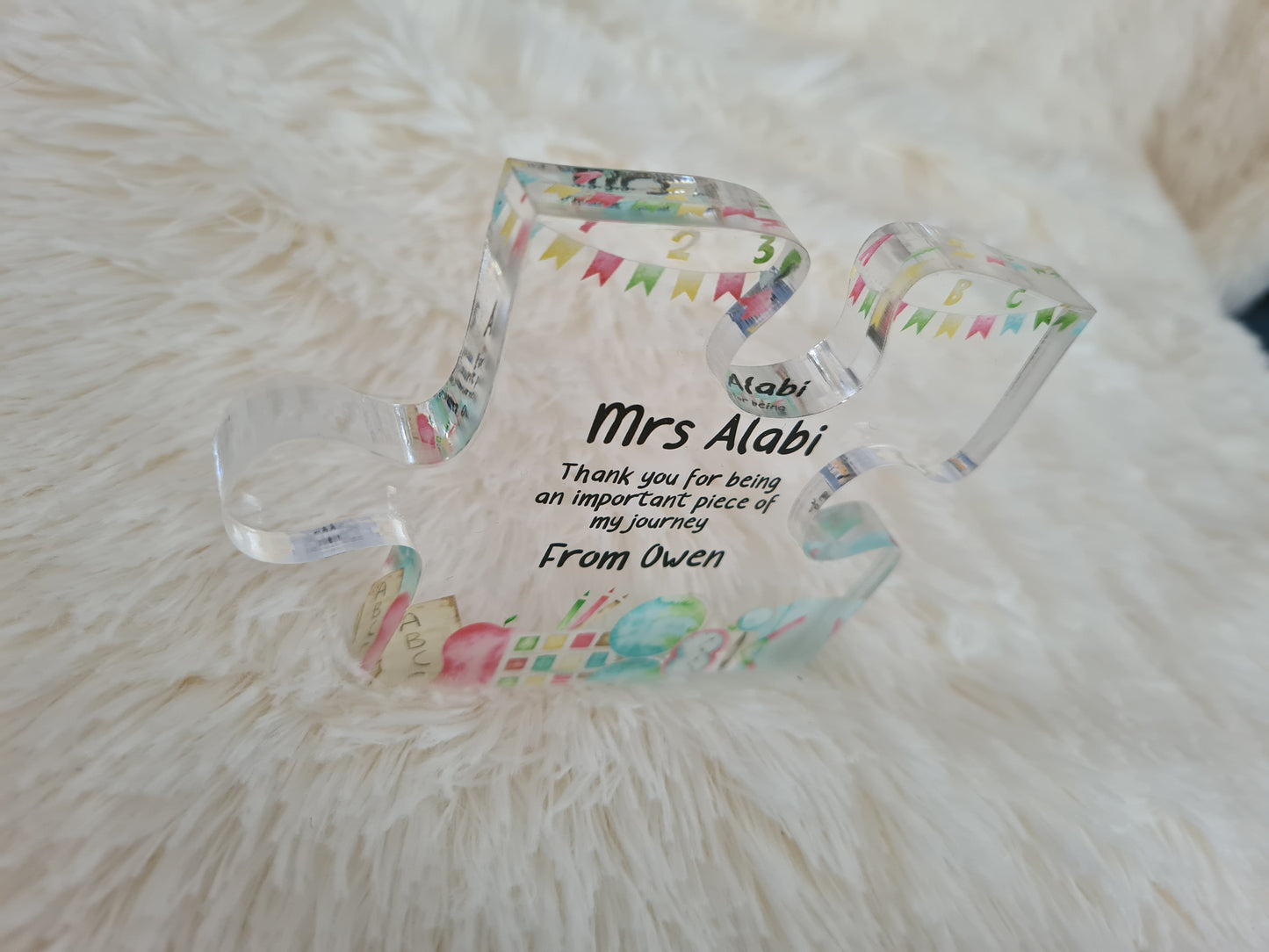 UV Printed Acrylic Puzzle Piece - Teacher Gift
