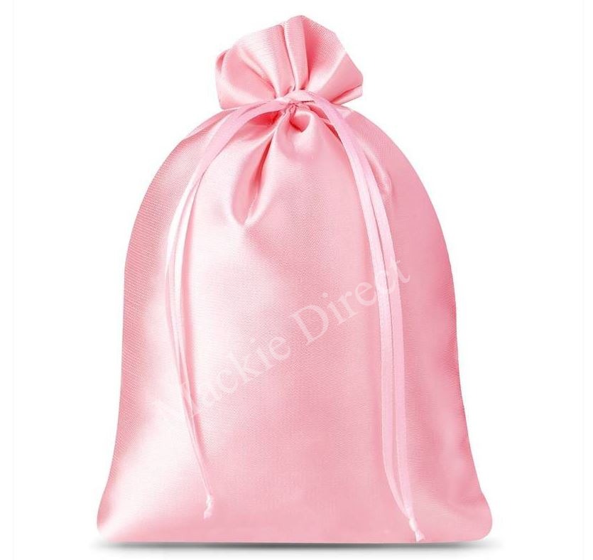 Pink Satin Tooth Fairy/Wedding Favour Bags - Mackie Direct