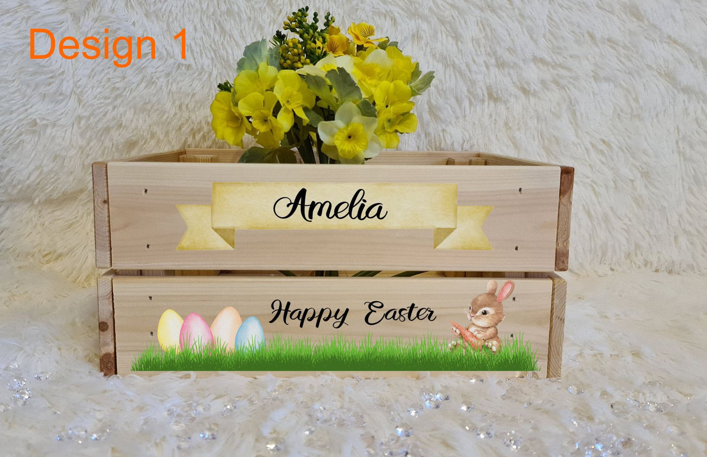 UV Printed Easter Wooden Crate - Fully Personalised - Mackie Direct
