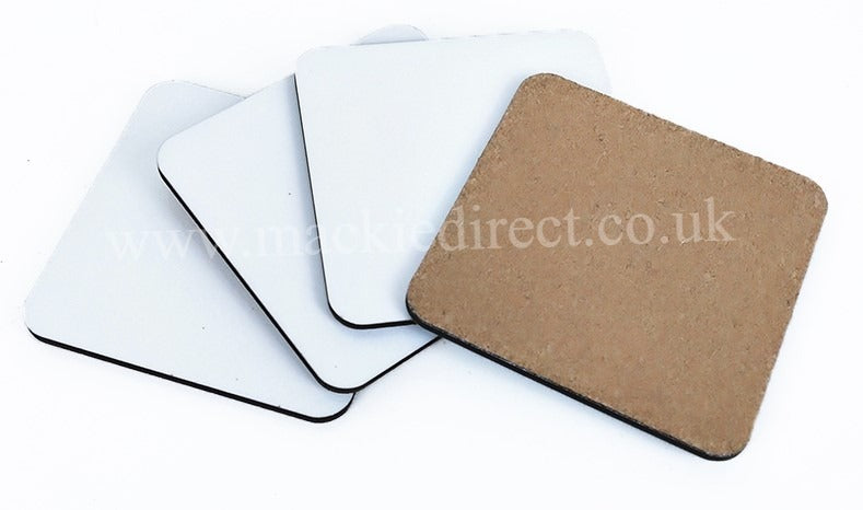 Sublimation MDF Cork Backed Square Photo Coaster - Mackie Direct