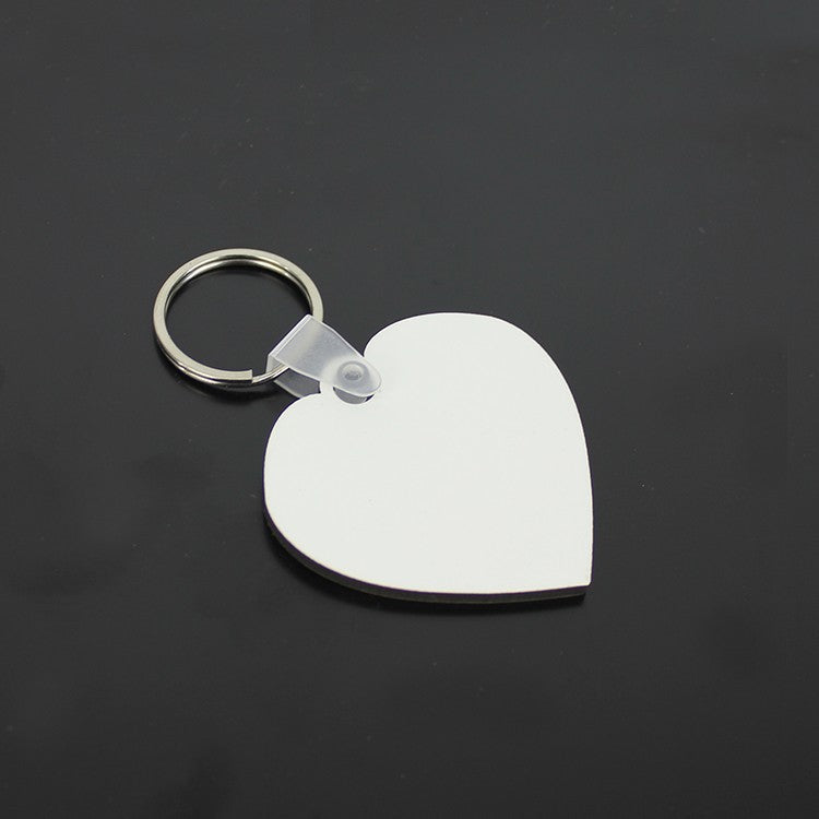 MDF Double Sided Heart Shaped Keyrings - Mackie Direct