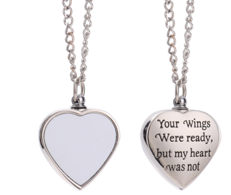 TWO CREMATON URN Necklaces Wth Slver Roses - One Red & One Brushed TWO CREMATON URN Necklaces Wth Slver Roses - One Red & One Brushed
